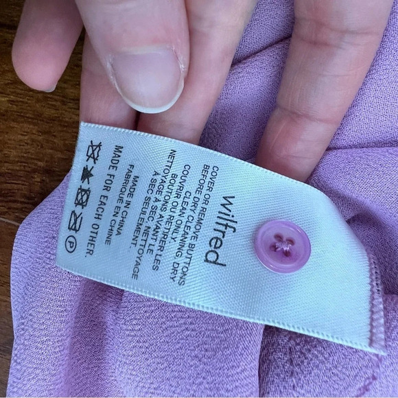 Aritzia Wilfred Button Down Chiffon Sheer Long Sleeve Top Shirt Size XXS - Picture 4 of 5